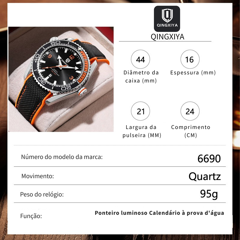 Relógio Masculino QINGXIYA Sport: Design Moderno com Pulseira de Silicone e Calendário