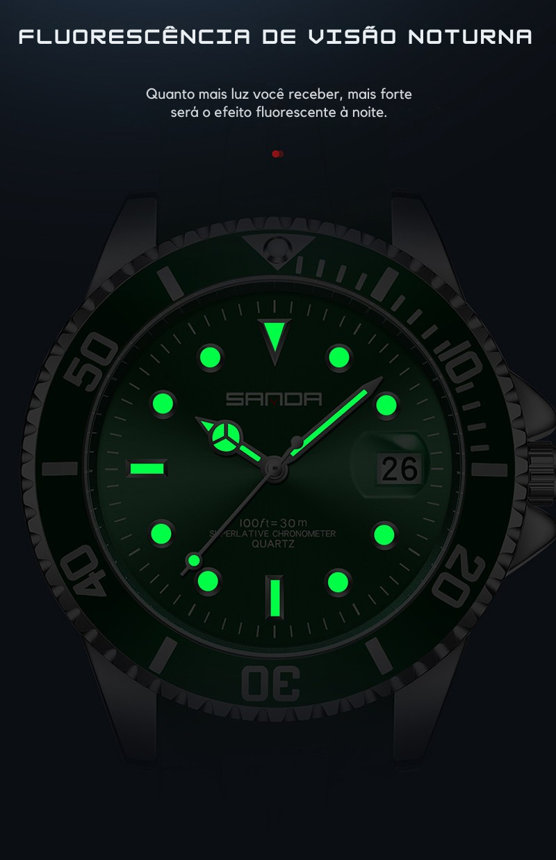 Relógio de Pulso SANDA Masculino | Estilo Esportivo Premium com Pulseira de Silicone Confortável.