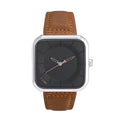 TOMI Fashion Square | Relógio Masculino Minimalista de Quartzo (Pulseira de Couro)