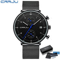 Relógio Masculino CRRJU Ultra Slim | Aço Inoxidável Leve com Movimento Japonês