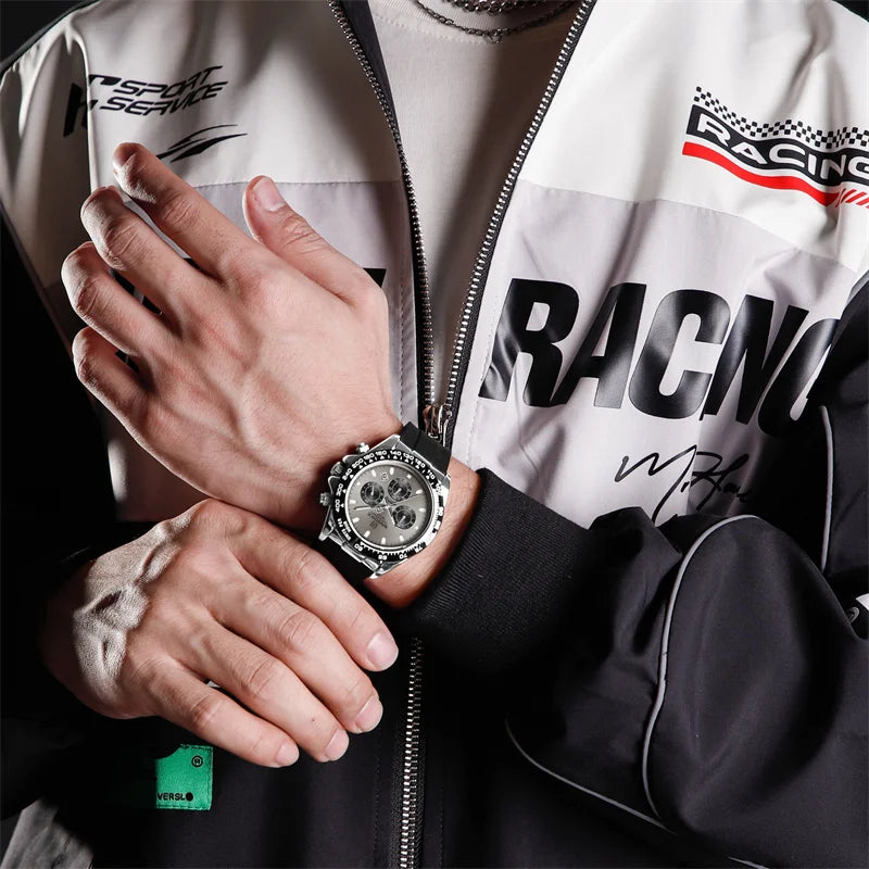 NAVIFORCE | Relógio Masculino Esportivo Premium: Quartzo, Cronógrafo, Luminoso e à Prova d'Água (Pulseira de Silicone)