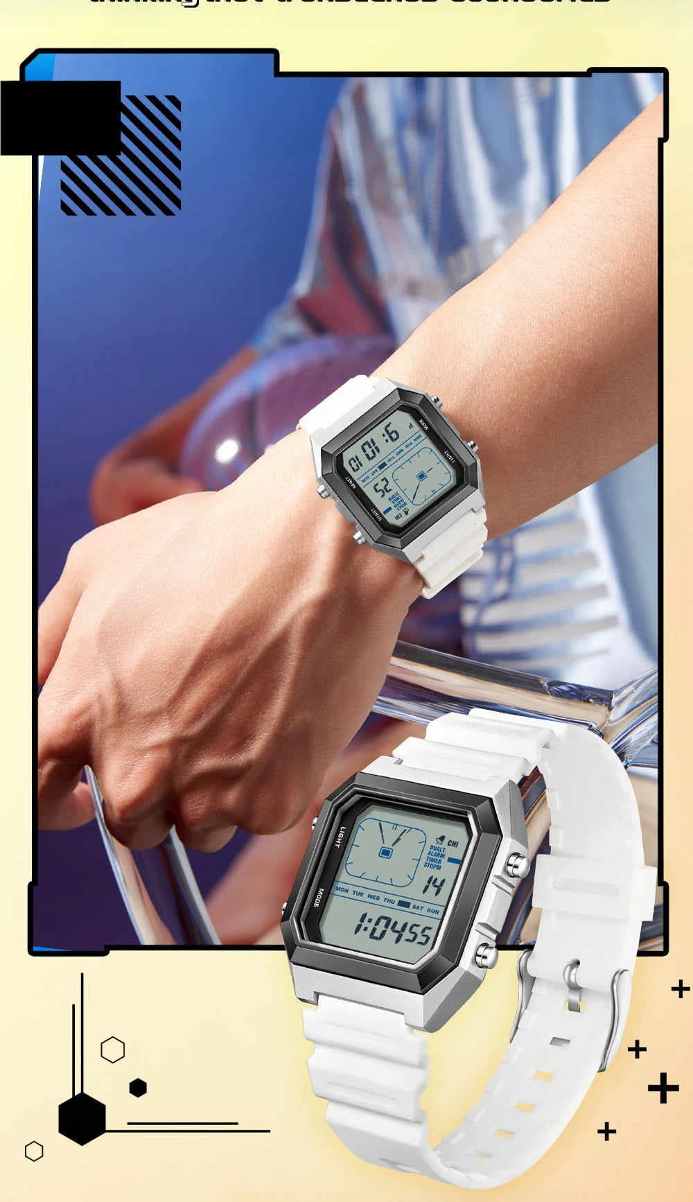 Relógio Masculino SANDA 6307 | Digital Esportivo com LED e Resistência à Águaent Fashion Electronic Watch Gift
