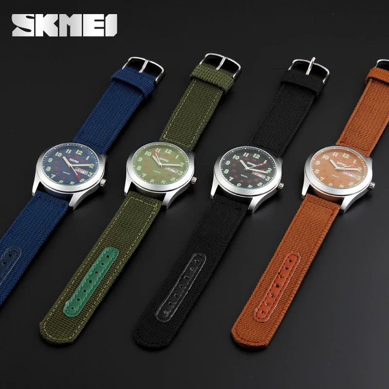 Relógio Masculino SKMEI Military Style | Pulseira de Nylon Resistente e Calendário Duplo