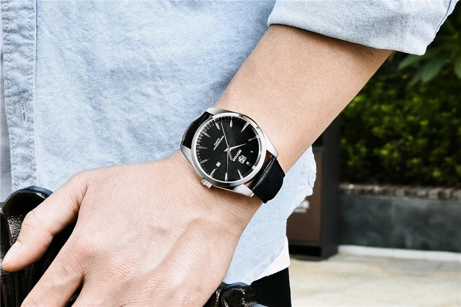 Relógio Masculino Benyar Luxury 5163 | Estilo Casual em Couro e Design Minimalista