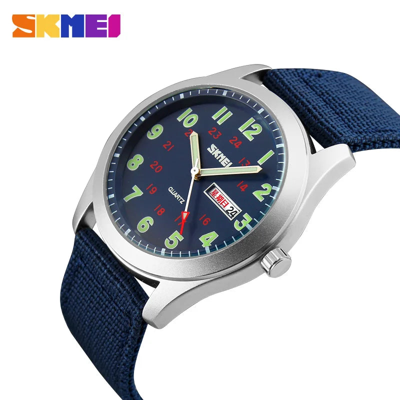 Relógio Masculino SKMEI Military Style | Pulseira de Nylon Resistente e Calendário Duplo