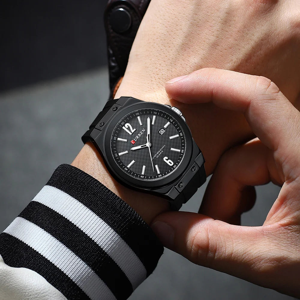 Relógio Masculino CURREN Sport | Estilo Casual com Pulseira de Silicone e Calendário