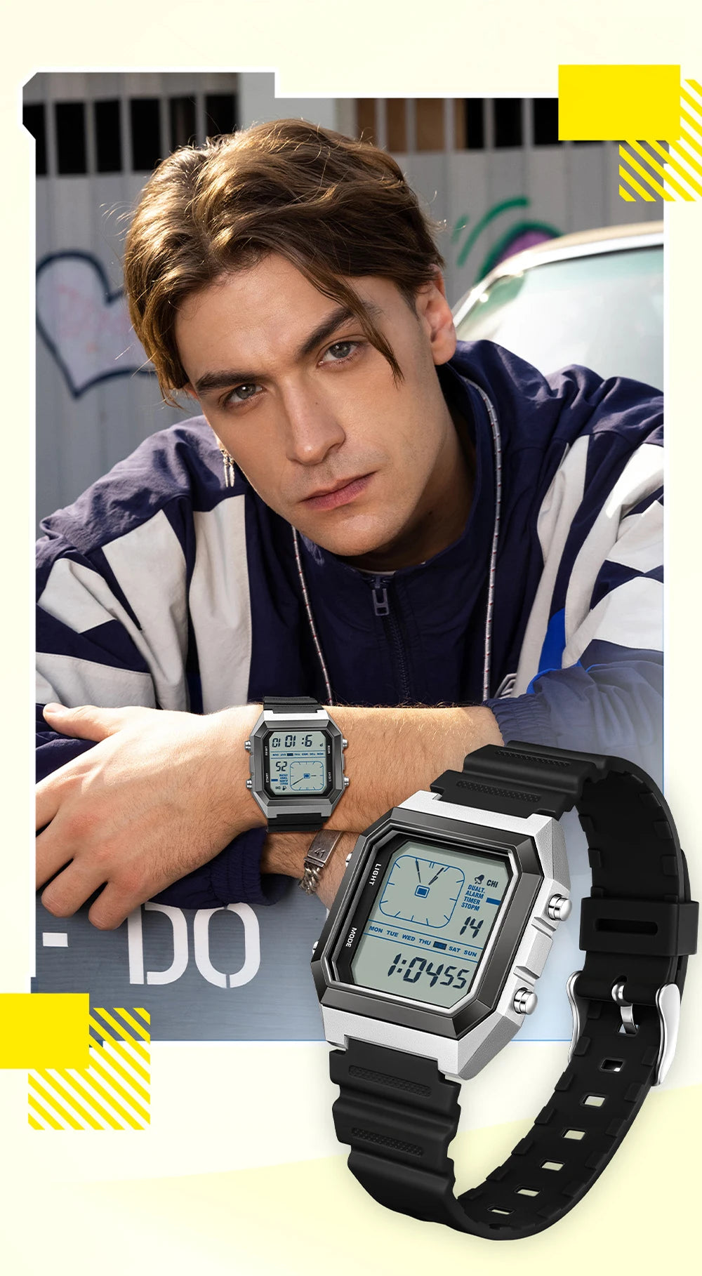 Relógio Masculino SANDA 6307 | Digital Esportivo com LED e Resistência à Águaent Fashion Electronic Watch Gift