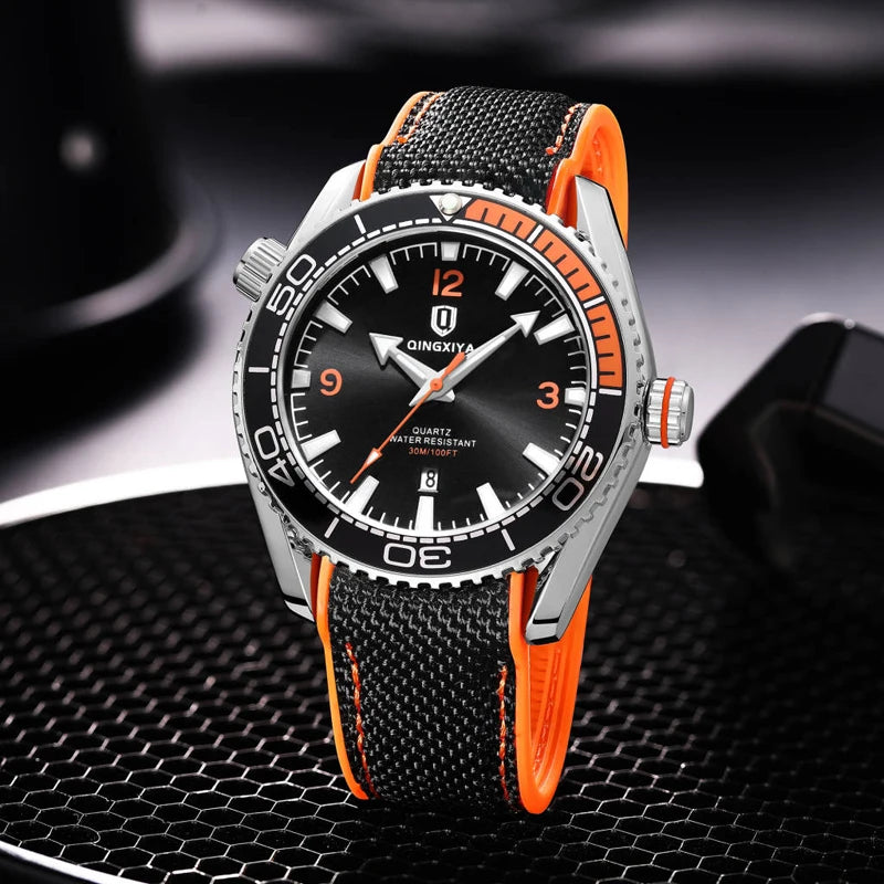 Relógio Masculino QINGXIYA Sport: Design Moderno com Pulseira de Silicone e Calendário