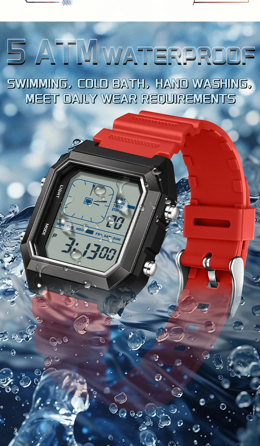 Relógio Masculino SANDA 6307 | Digital Esportivo com LED e Resistência à Águaent Fashion Electronic Watch Gift