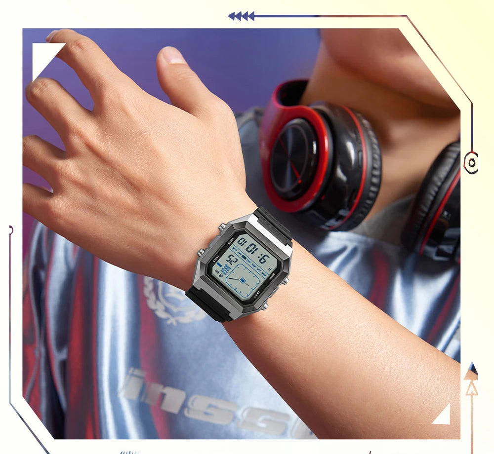Relógio Masculino SANDA 6307 | Digital Esportivo com LED e Resistência à Águaent Fashion Electronic Watch Gift