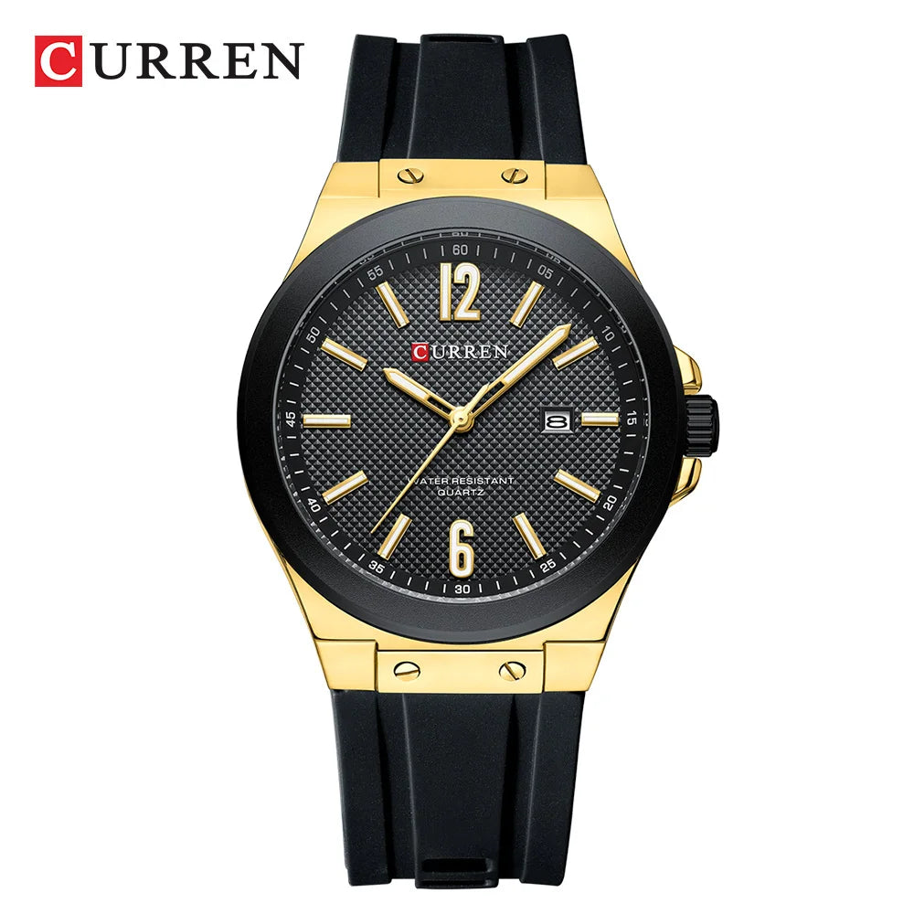 Relógio Masculino CURREN Sport | Estilo Casual com Pulseira de Silicone e Calendário