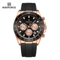 NAVIFORCE | Relógio Masculino Esportivo Premium: Quartzo, Cronógrafo, Luminoso e à Prova d'Água (Pulseira de Silicone)