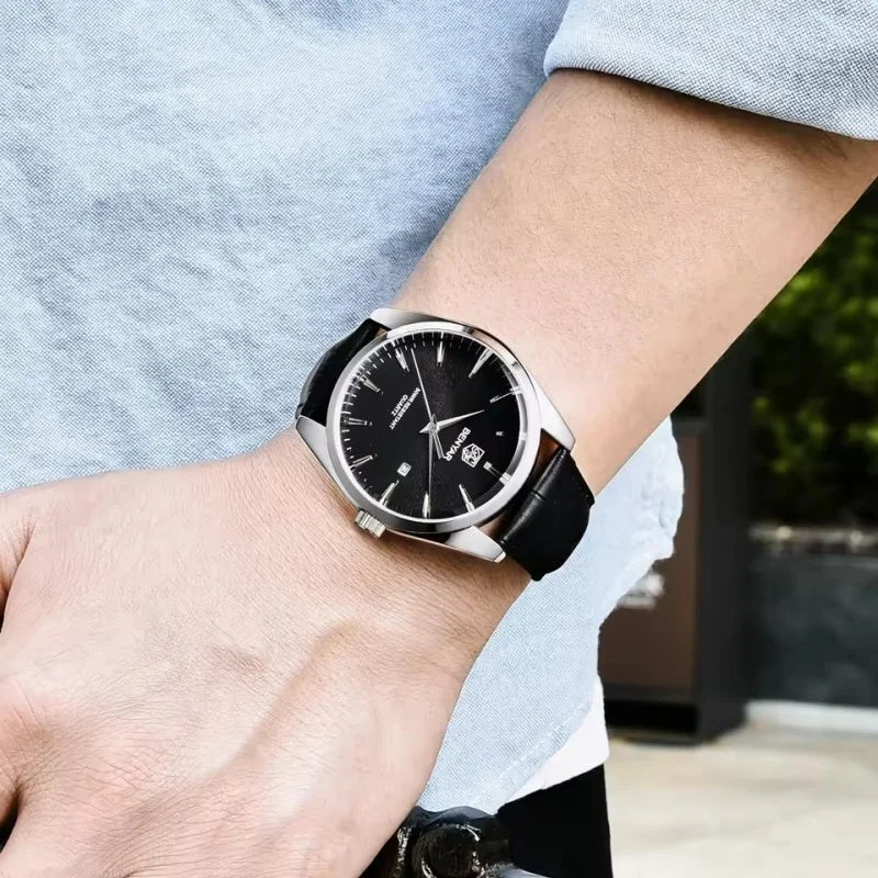 Relógio Masculino Benyar Luxury 5163 | Estilo Casual em Couro e Design Minimalista