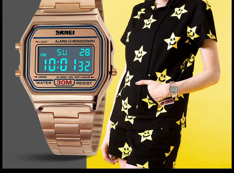 Relógio Masculino SKMEI Retrô 1123 | Design Vintage em Aço e Movimento Japonês
