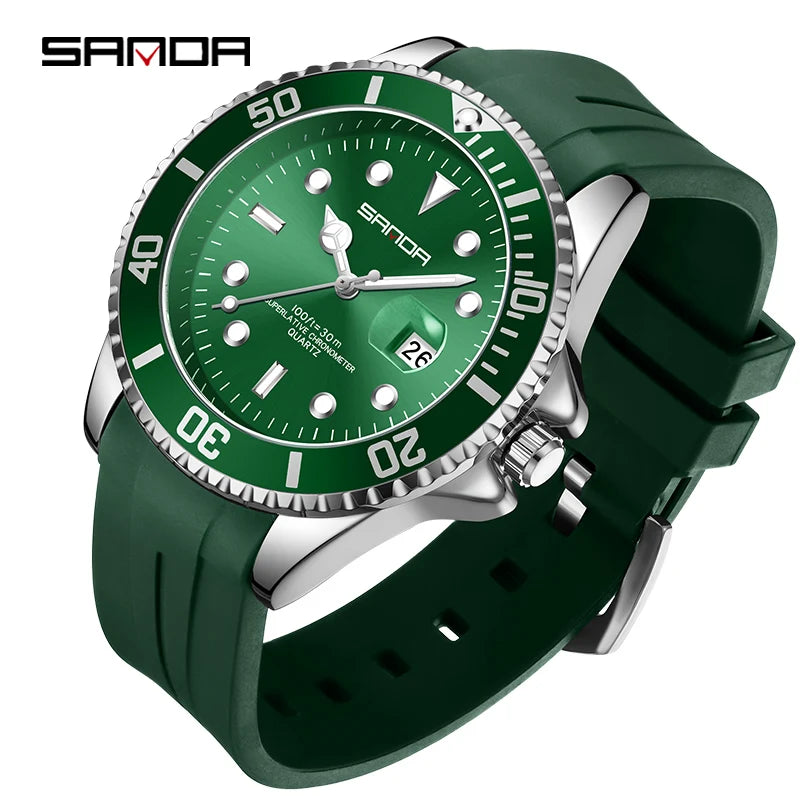 Relógio de Pulso SANDA Masculino | Estilo Esportivo Premium com Pulseira de Silicone Confortável.