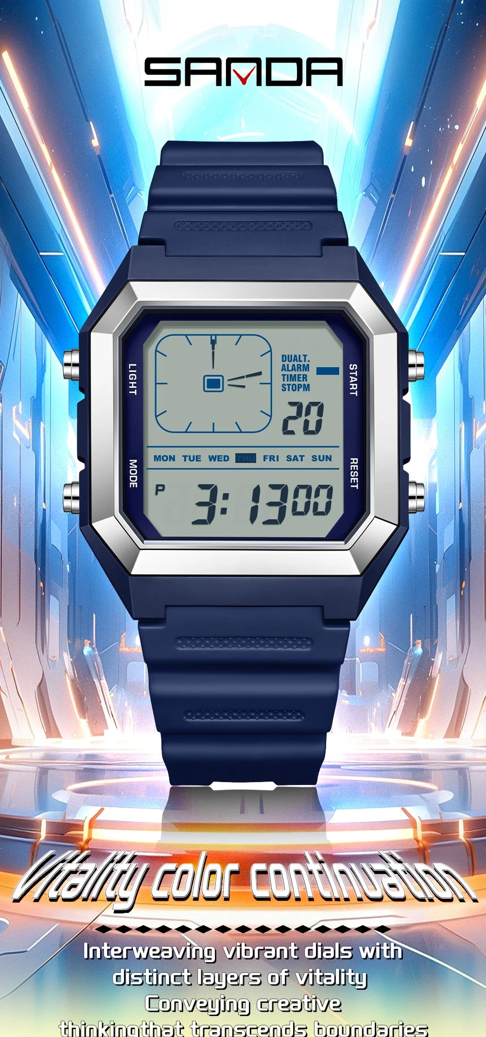 Relógio Masculino SANDA 6307 | Digital Esportivo com LED e Resistência à Águaent Fashion Electronic Watch Gift