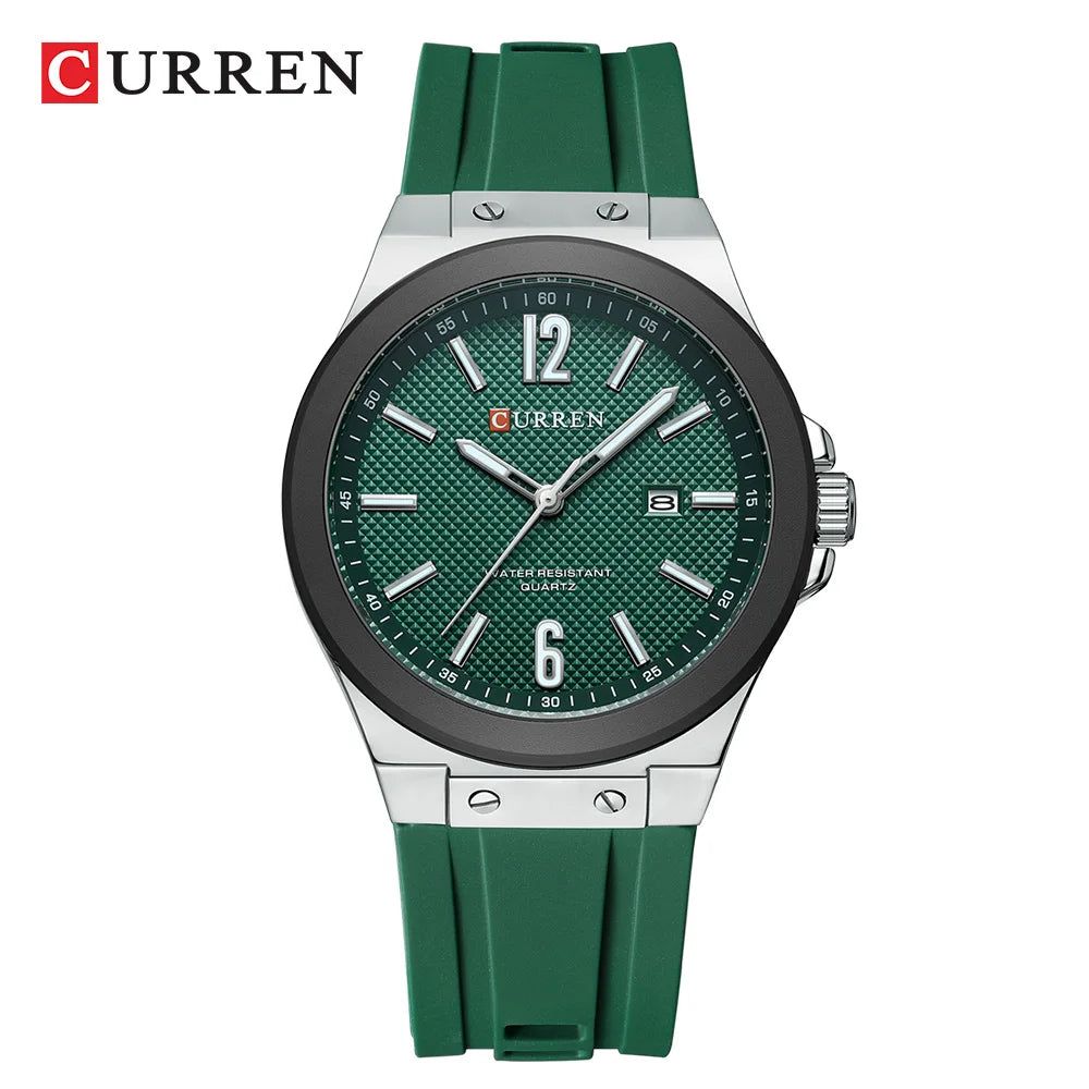 Relógio Masculino CURREN Sport | Estilo Casual com Pulseira de Silicone e Calendário